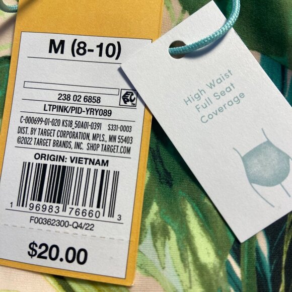 Botanical Floral Print Bikini Bottom - Kona Sol Light Pink Large - Picture 7 of 8